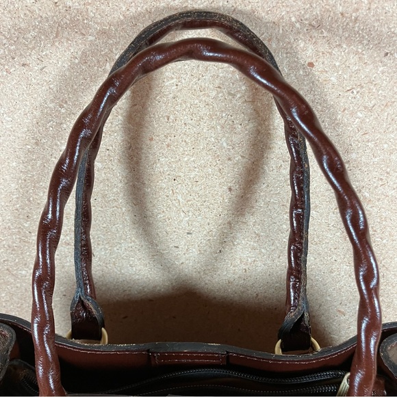 PATRICIA NASH Leather Primrose Satchel BOHO Brown Tooled Bag Floral & Gold - Picture 3 of 15